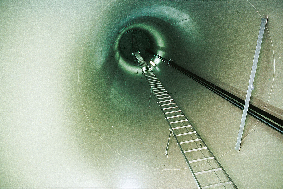 Climbing up into the nacelle - by ladder at the time.